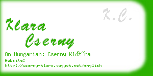 klara cserny business card